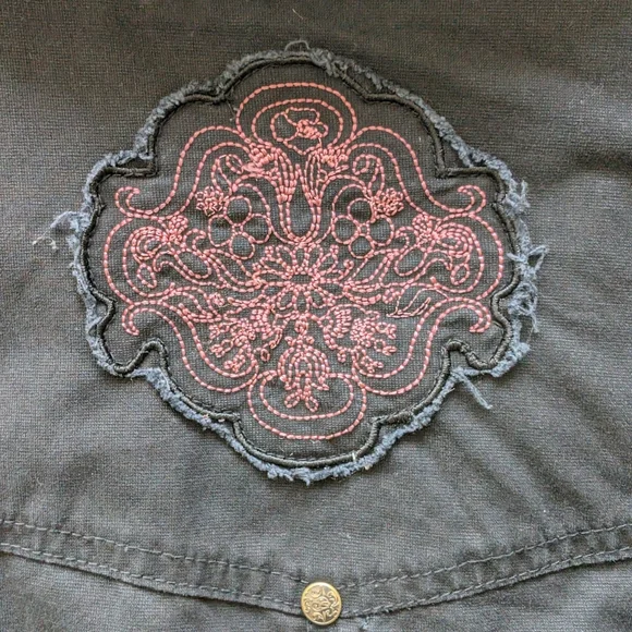 Vintage Groggy Women's Extra Large Black Boho Hippe Button Up Coat - Picture 5 of 5